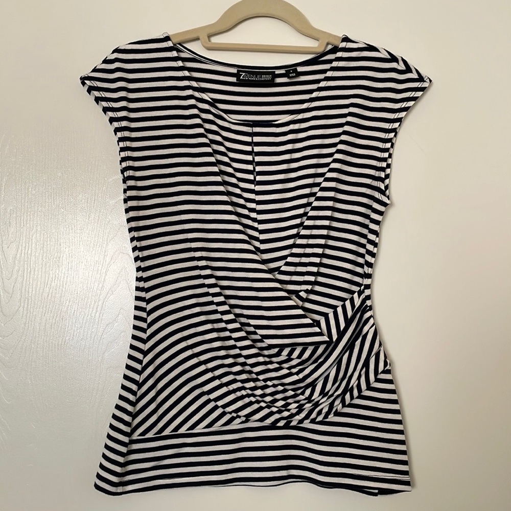 New York & Co. Striped Wrap Top
